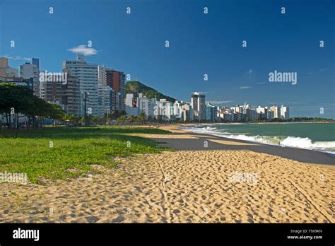 Buildings Along An Urban Beach Praia Da Costa Vila Velha Espirito