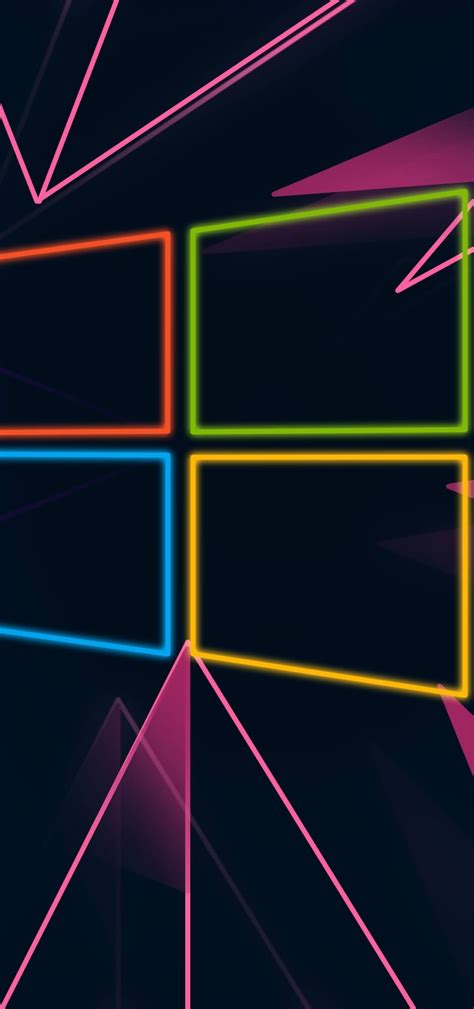 1080x2300 Windows 10 Neon Logo 1080x2300 Resolution Wallpaper Hd