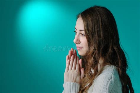 Young Beautiful Woman Praying In A Room Stock Image Image Of Praying