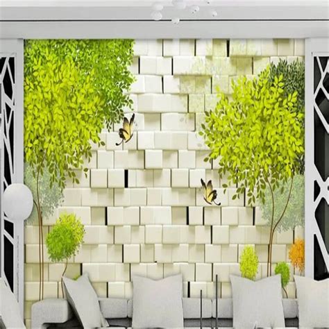 Beibehang Wallpaper For Walls 3 D Custom Abstract Big Tree Brick