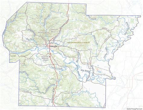 Topographic Map Of Independence County Arkansas Arkansas