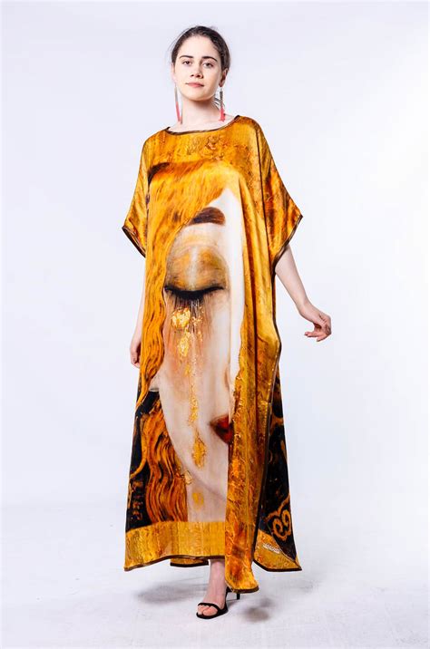 İpek Elbise Gustav Klimt Freyas Tears Oytu İpek
