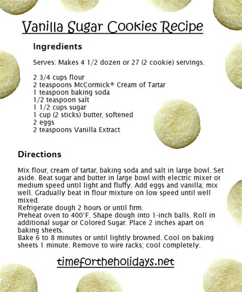 Vanilla Sugar Cookie Recipe Time For The Holidays