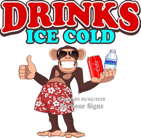 Details About Ice Cold Drinks Decal Choose Your Size Monkey