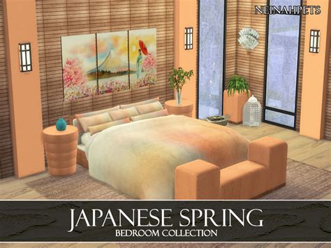 The Sims Resource Japanese Spring Bedroom Mesh Required
