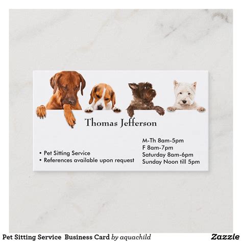 Pet Sitting Service Business Card | Zazzle.com | Pet sitting services, Pet sitting business ...