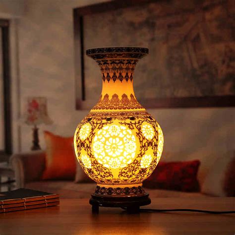 Oriental furniture blue traditional lamps. Aliexpress.com : Buy Antique Chinese Flower Vase Desk Lamp ...