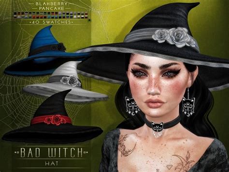 Blahberry Pancake Bad Witch Hat The Worst Witch Sims 4 Witch Cc