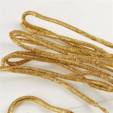 Gold Glittered Wired Rope Garland Christmas Garlands