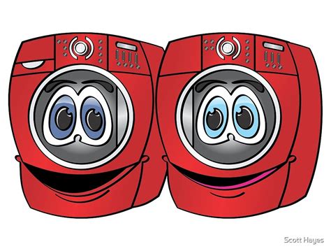 Red Front Load Washer Dryer Cartoon By Scott Hayes Redbubble