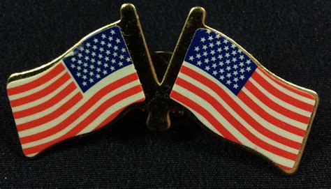 Dual American Flags Pin Usa Etsy
