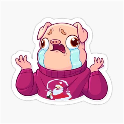 Piggy Crying In Christmas Design For Pig Lovers Sticker For Sale By