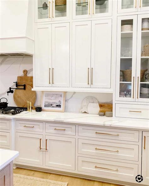 white shaker kitchen cabinet with gold hardware ideas soul and lane