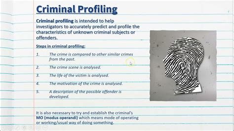 Criminal Profiling Forensic Psychology Stage 1 Psychology Youtube