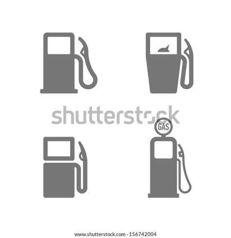 Gas Station Icons Fuel Gas Gasoline Stock Vector Royalty Free 156742004