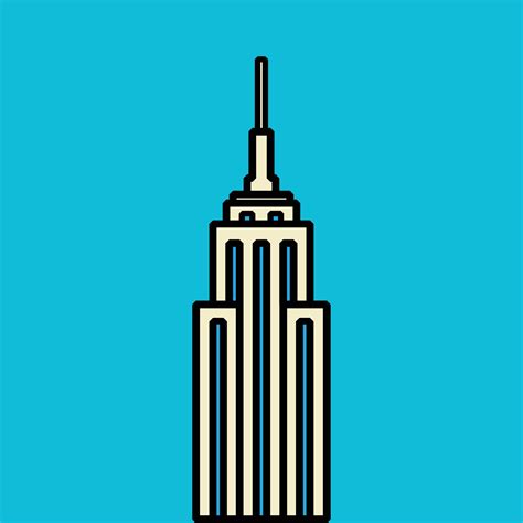 Outline Simplicity Drawing Of Empire State Building 3442128 Vector Art