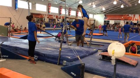 Practicing Learning A Glide Kip At Uf Gymnastics Camp Youtube