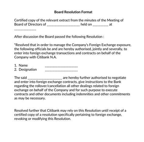 50 Free Board Resolution Templates Format Guide And Samples
