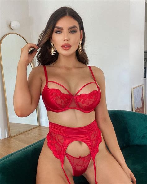 Nicole Thorne Red Lingerie And Red Dress At Christmas Photos The