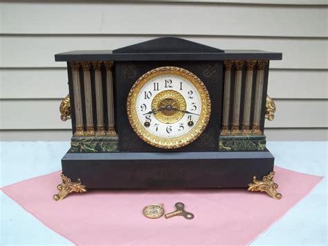 The E Ingraham Co Antique Black Mantel Clock Working Antique Price