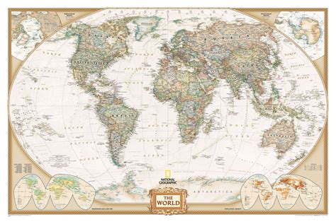 National Geographic World Executive Map Laminated