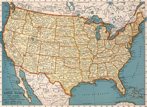 Old Map Of United States Of America Digital Print Instant Digital