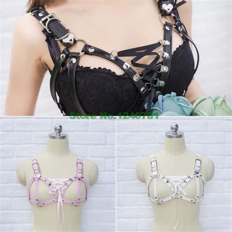 2017 fashion 100 handcrafted handmade women punk gothic leather harness body bondage cage