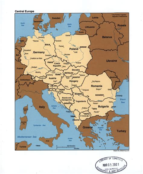 Large Detailed Political Map Of Central Europe With The Marks Of Capitals Large Cities And