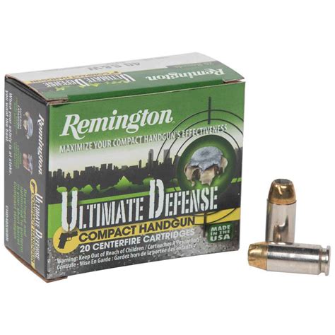 Remington Ultimate Defense Compact 40 Sandw 180 Grain Bjhp Handgun Ammo 20 Rounds Sportsmans