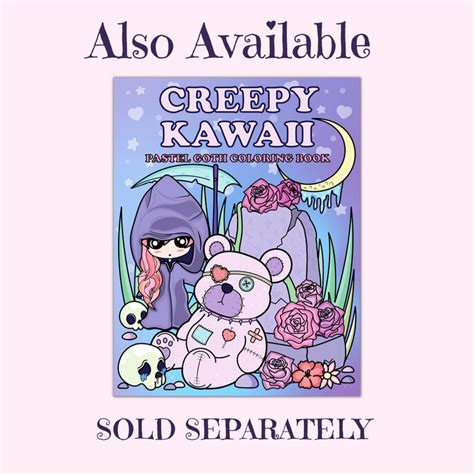 Creepy Kawaii Coloring Pages Pastel Goth Coloring Pages Etsy