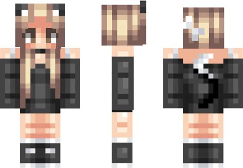 PixeledMe | Tuxedo Cat Girl Minecraft Skin | Tuxedo cat ...