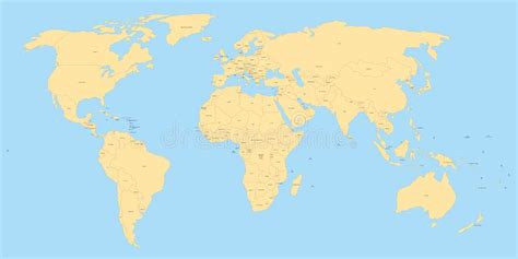 Politische Karte Der Welt Vektor Abbildung Illustration Von