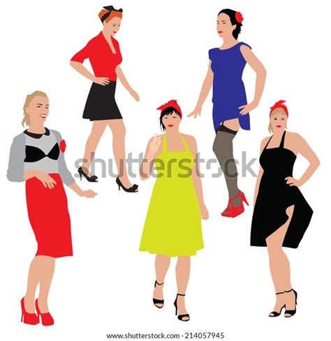 Beautiful Sexy Girls Vector Illustration Stock Vector Royalty Free 214057945 Shutterstock