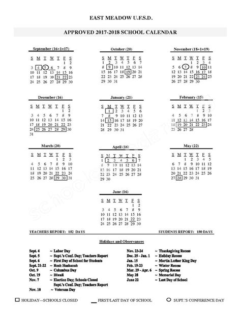 East Meadow School District Calendar Gsa