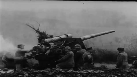 88mm Flak Battery Firing Timed Airbursts While Operating As Field