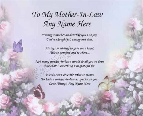 We did not find results for: TO MY MOTHER IN LAW PERSONALIZED ART POEM MEMORY BIRTHDAY ...