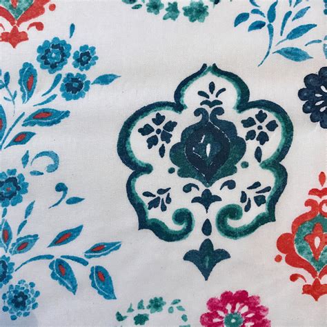 Moroccan Fabric Blue Floral Design Precut Fabric Quilt Etsy