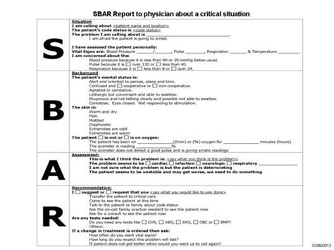 Charting For Nurses Sbar Nursing Sbar