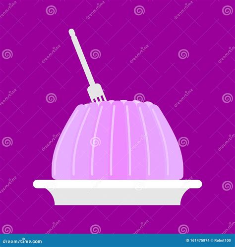 Jelly Pudding Isolated Sweet Jell Sweetness Gelatin Stock Vector