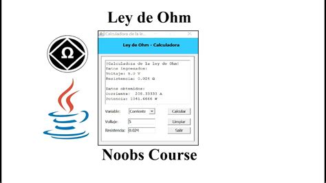 Calculadora De La Ley De Ohm Con Java Calcular Voltaje Corriente