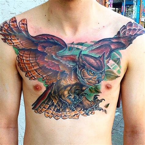Owl Chest Piece Remington Tattoo Parlor
