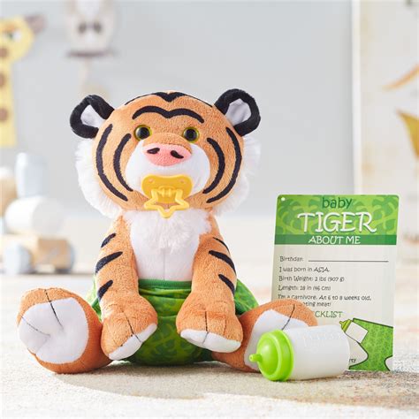 Melissa And Doug 11 Inch Baby Tiger Plush Stuffed Animal With Pacifier