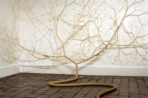 Untwisted Ropes Tacked To Gallery Walls Appear To Sprout Like Trees