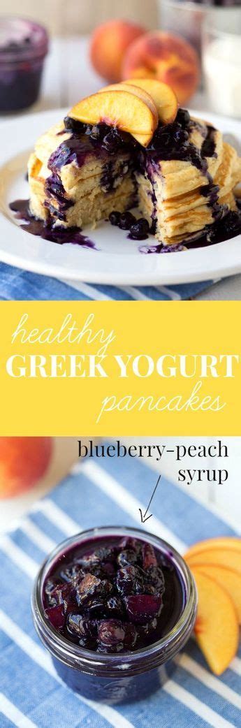 Blueberry Yogurt Pancakes With Fresh Peach Syrup