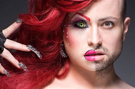 drag queens men s faces as half women and half men [13 pics] maquiagem da rainha fotos de