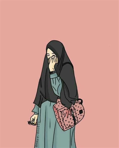 A Woman With A Handbag Talking On The Phone And Wearing A Hijab