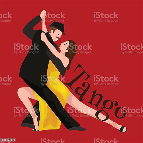 yong couple man and woman dancing tango with passion dancers stock illustration download image