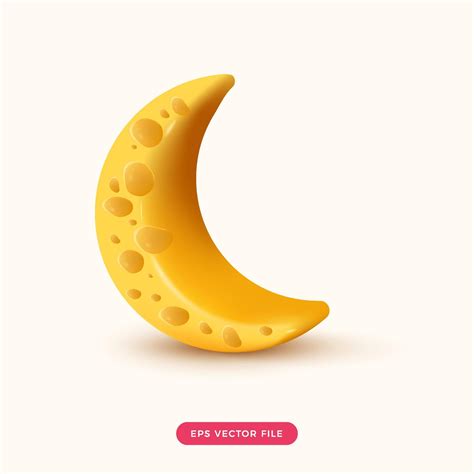 Cute Yellow Cheese Moon For Ramadan Kareem Islamic Design Element