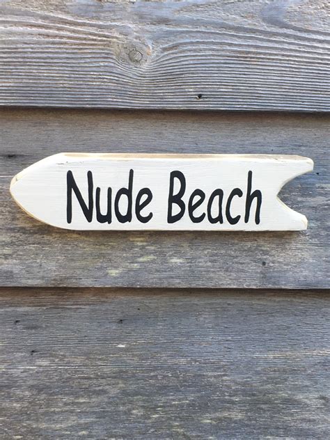 Nude Beach SignWood Beach SignReclaimed Wood SignRustic Etsy