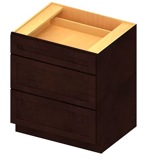 Sektion base cabinet with 2 drawers, white maximera, häggeby white, 18x15x30. SE-3DB18 - 3 Drawer Base - 18 inch - CabinetCorp